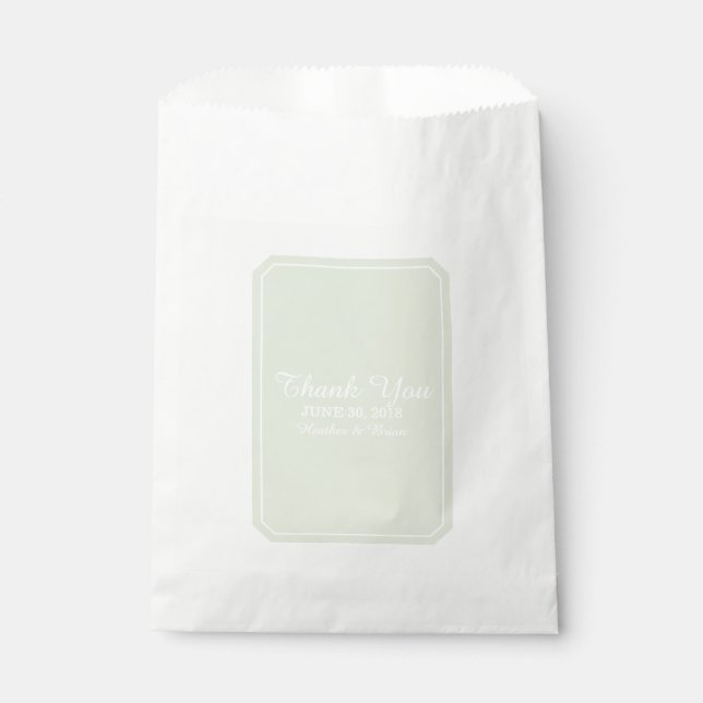 Green Simply Elegant Wedding Favor Bag (Front)