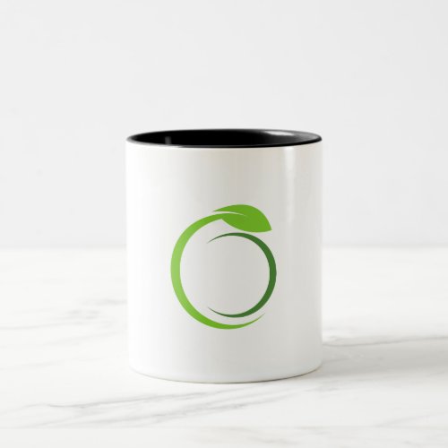 Green Sip Eco Icon Logo Mug Two_Tone Coffee Mug