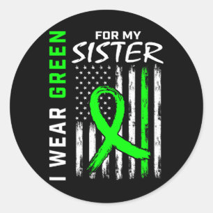Green Sister Kidney Disease Cerebral Palsy Awarene Classic Round Sticker