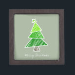 Green Sketchy Christmas Tree Gift Box<br><div class="desc">Cute,  colorful pattern with scribbled christmas trees. Perfect Christmas gift.</div>