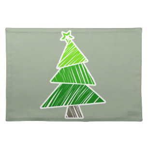 Green Sketchy Christmas Tree placemat