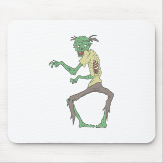 Green Skin Creepy Zombie With Rotting Flesh Mouse Pad