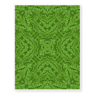 Green Skin Vintage Fractal Kaleidoscope Temporary Tattoos