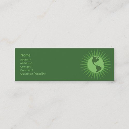 Green - Skinny Business Card