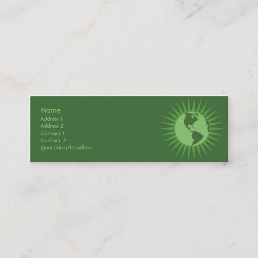 Customizable Green - Skinny Business Card