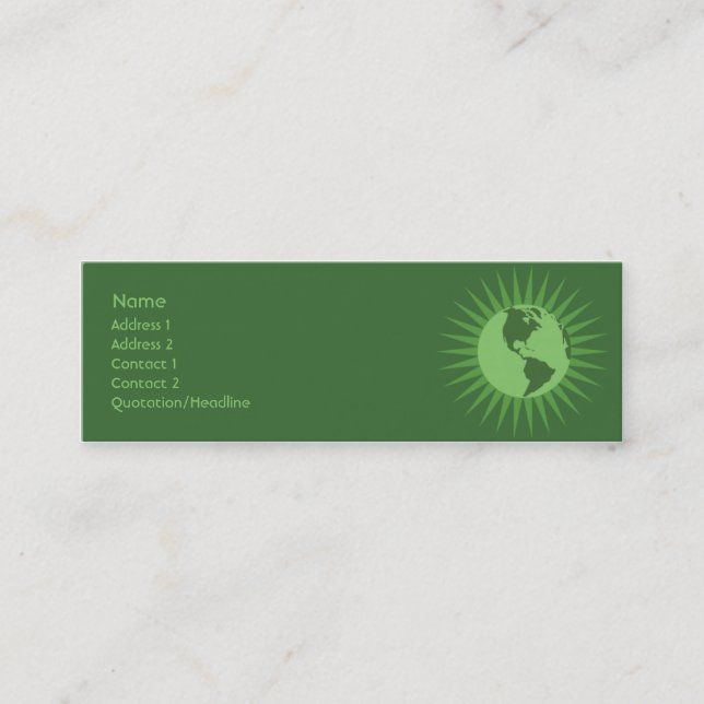 Green - Skinny Mini Business Card (Front)