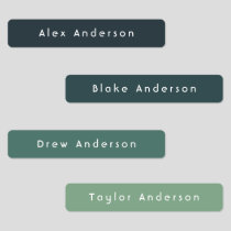 Green Skinny Waterproof Adhesive Kid's Labels
