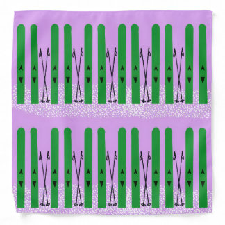 Green skis on blue  bandana