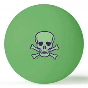 Green Skull 1 star green ping pong ball