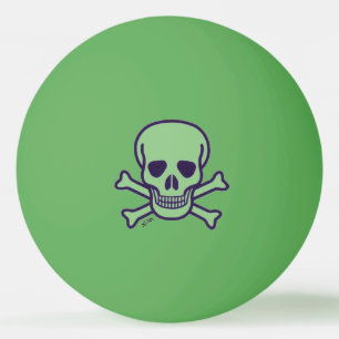Green Skull 1 star green ping pong ball
