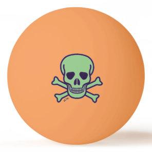 Green Skull 1 star orange ping pong ball