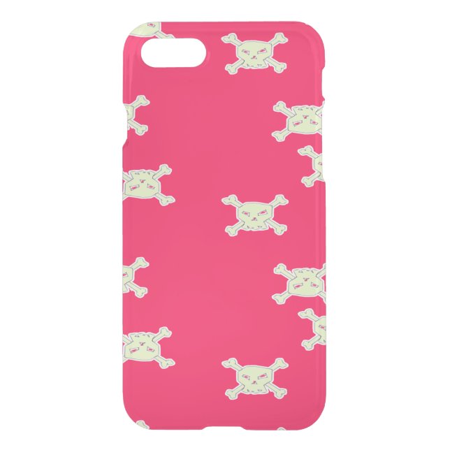 green skull and bones uncommon iPhone case (Back)