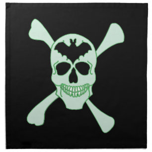 Green Skull And Crossbones Napkins