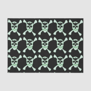 Green Skull And Crossbones Tissue Paper