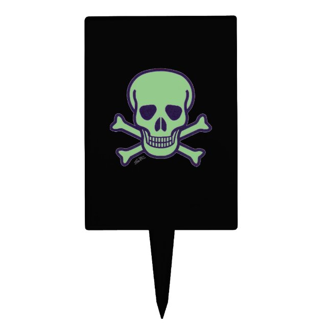 Green Skull black cake picks (Front)