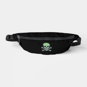 Green Skull black fanny pack