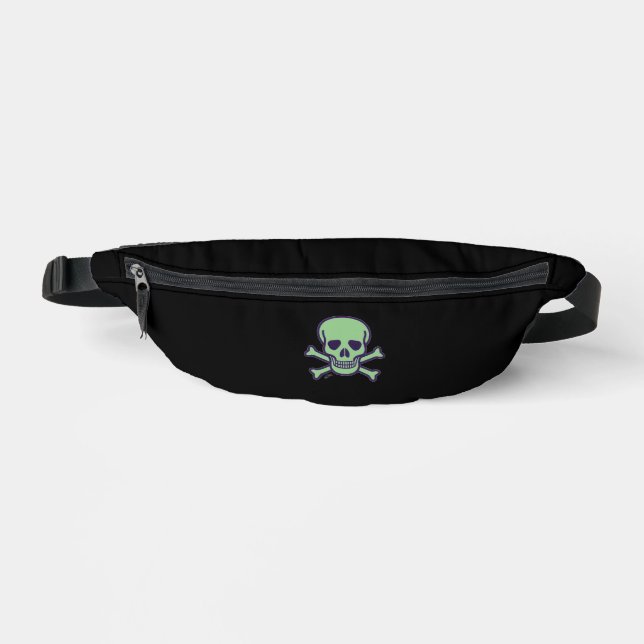 Green Skull black fanny pack (Front)