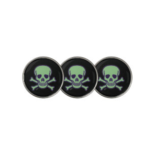 Green Skull black golf ball markers