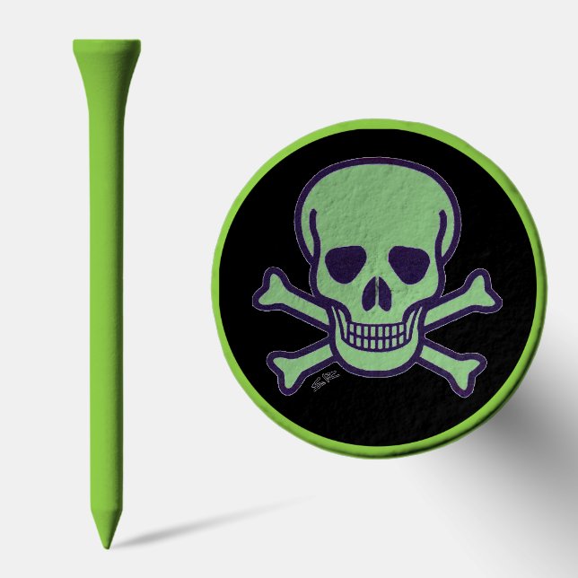 Green Skull black green golf tee top (Combo)