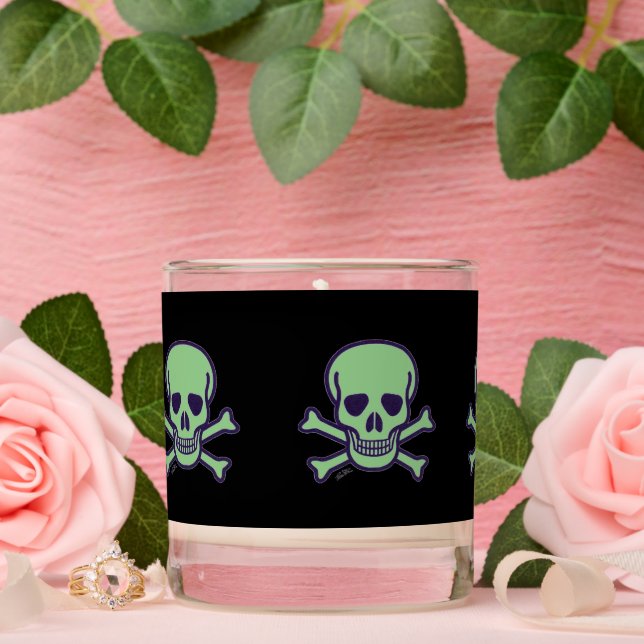 Green Skull black scented candle (Wedding)
