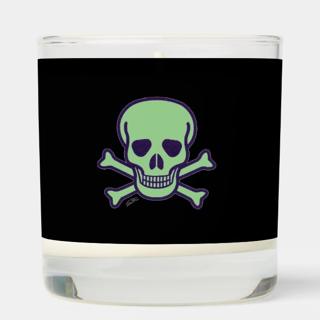 Green Skull black scented candle (Right)