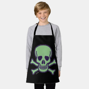 Green Skull boys chef apron