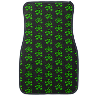 green skull car floor mat
