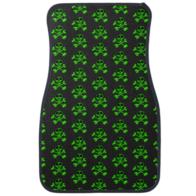 green skull car floor mat (Front)