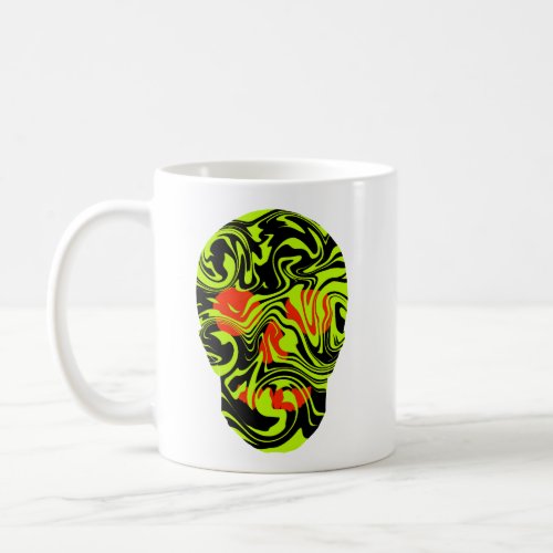 Green skull coffee mug