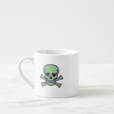 Skull Pattern Black and Cream Personalized Espresso Cup, Zazzle in 2023