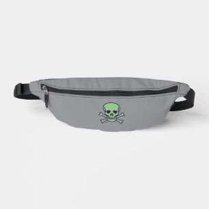 Green Skull gray fanny pack