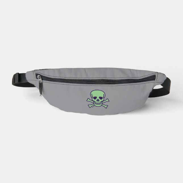 Green Skull gray fanny pack (Front)