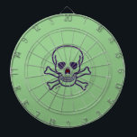 Green Skull green dartboard<br><div class="desc">Green Skull dartboards are for darts players,  horror fans,  murder mystery fans,  pirate reenactors,  Goths,  roleplay gamers,  skull collectors,  bikers,  rockers,  and people who just like skulls. Green Skull is Steamy Raimon original art.</div>