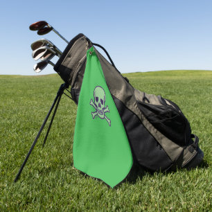 Green Skull green golf towel