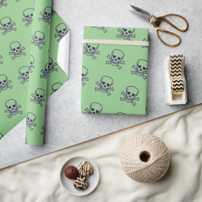 Green Skull green matte wrapping paper (Crafts)