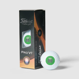 Green Skull green Titleist 2023 Pro golf balls 3pk