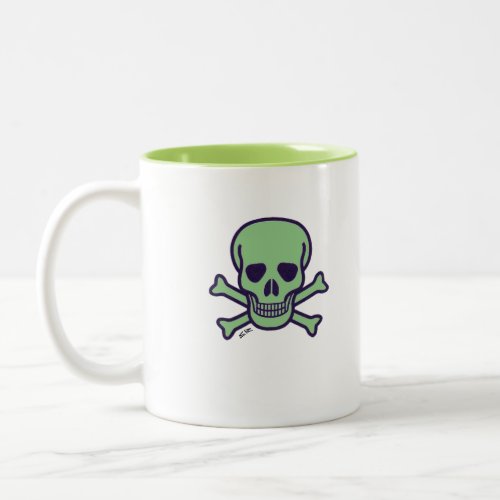 Green Skull green two tone mug
