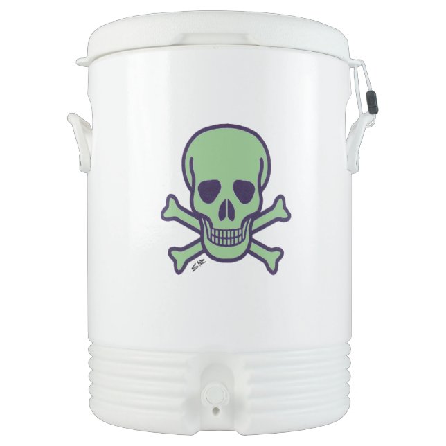 Green Skull Igloo beverage cooler 10 gal (Front)