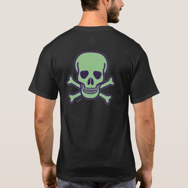 Green Skull men black T-shirt back (Back)