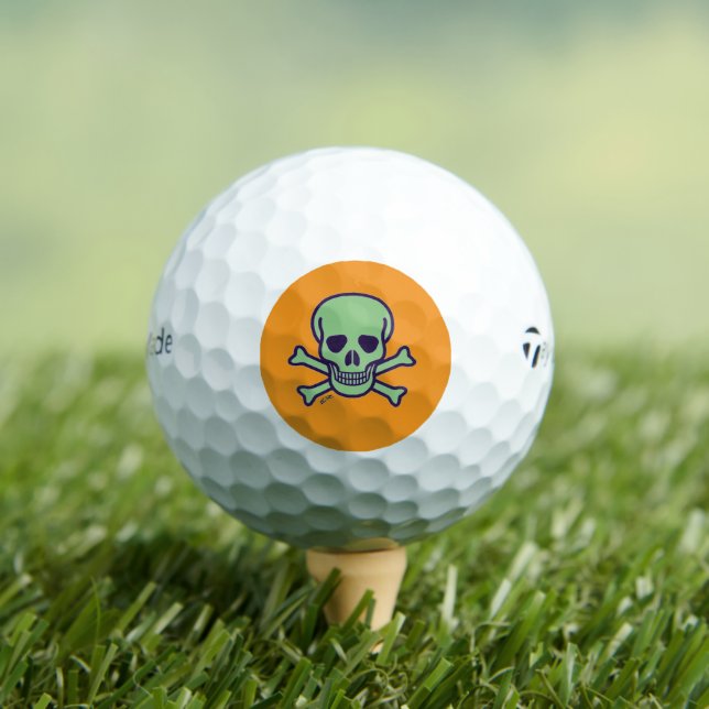 Green Skull orange Taylor Made TP5 golf balls 12pk (Insitu Tee)
