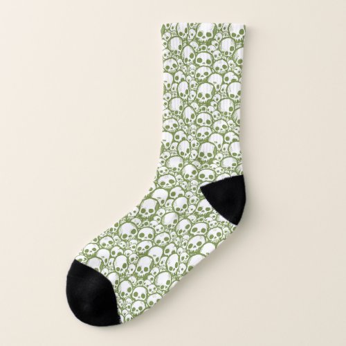 Green Skull Pattern Socks