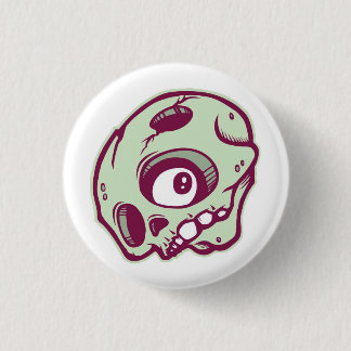 Green Skull Pinback Button