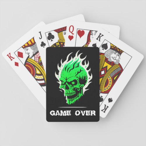 Green Skull Playing Cards