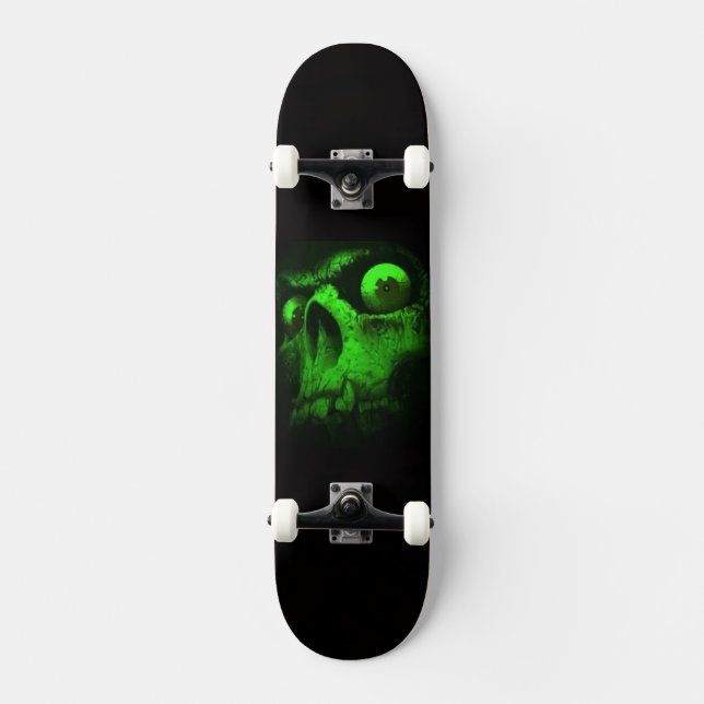 Green Skull Skateboard Deck (Front)
