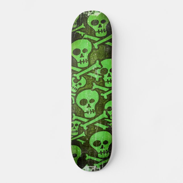 Green Skull Skateboard Deck (Front)