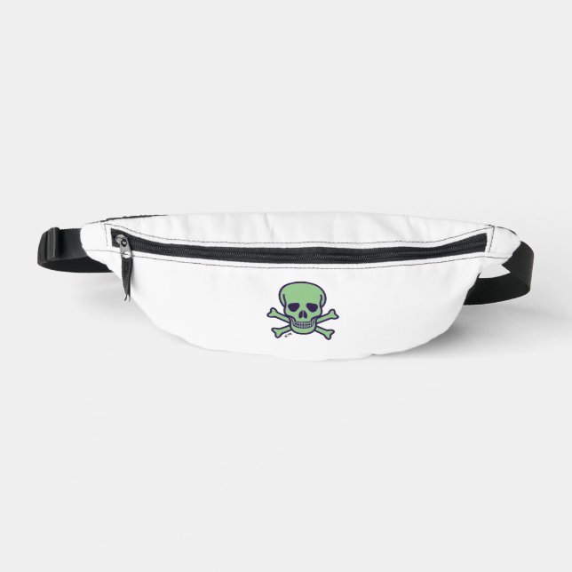 Green Skull white fanny pack (Front)