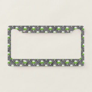 Green Skulls and Sunflower Series Design 5 License Plate Frame