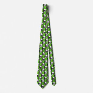 Green Skulls and Sunflower Series Design 6 Neck Tie