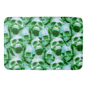 Green Skulls Bathroom Mat