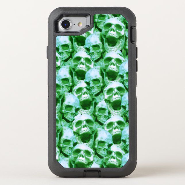 Green Skulls Otterbox iPhone Case (Back)